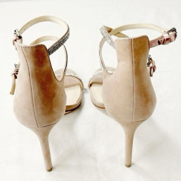 NWOT Nine West Liana Rhinestones Ankle Strap Stilettoe Heeled Sandal Size 8.5M - Picture 5 of 6